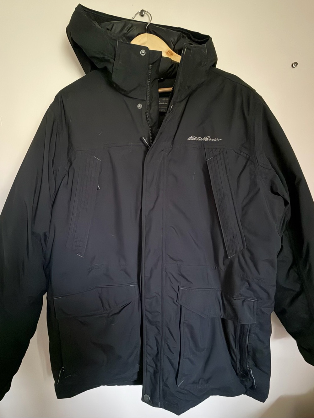 Eddie Bauer Weatheredge Superior Down Parka Men’s Black Waterproof Jacket XL
